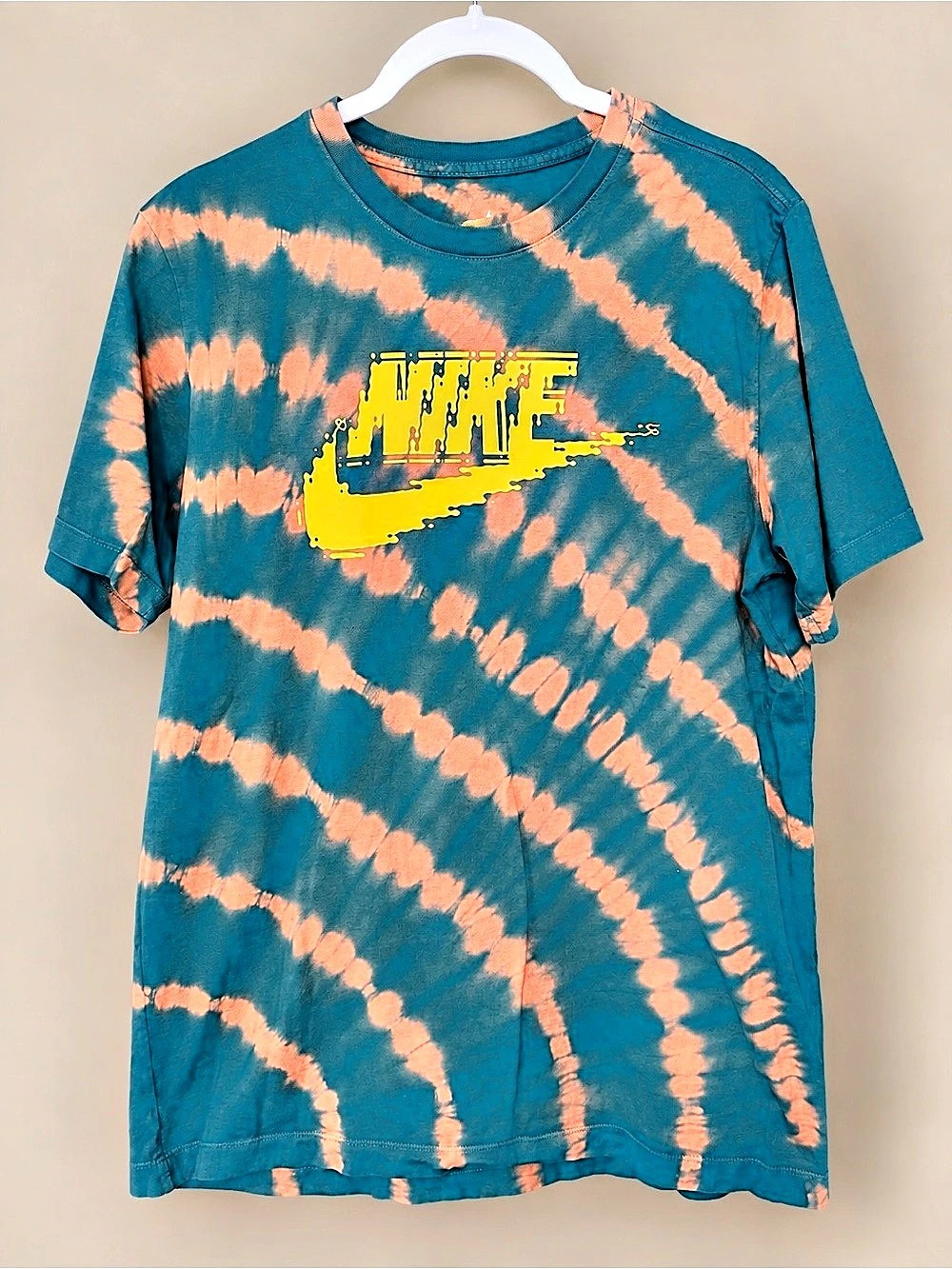 Nike The Nike Tee Tie-Dye Short Sleeve Tee in Blue & Orange Size Medium
